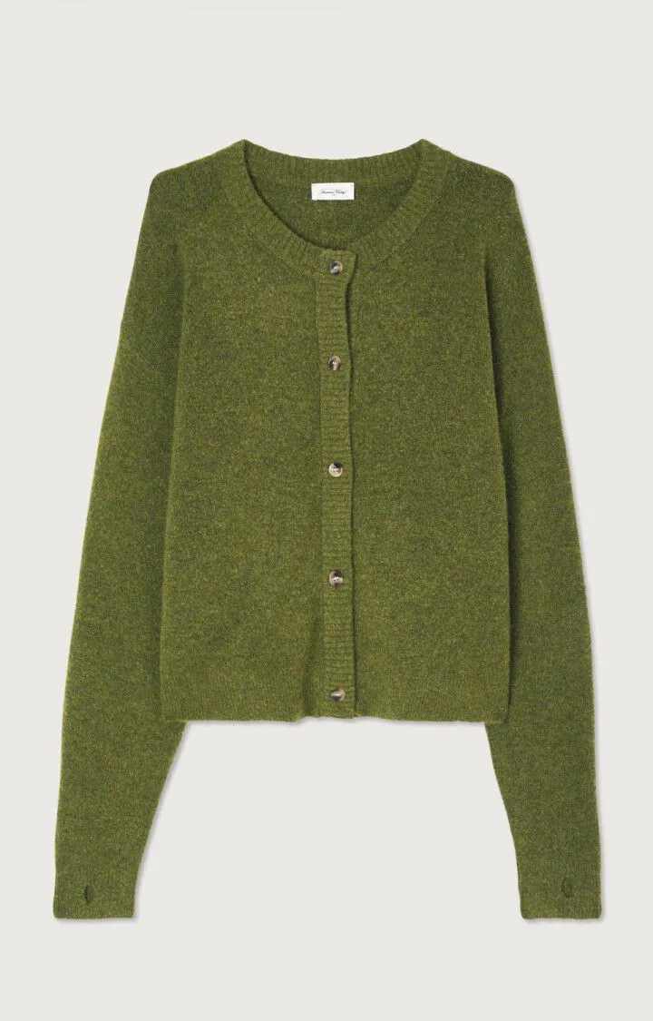 American Vintage / Damen-Strick / GILET COURT BOULE ML COL ROND BOUTONNE