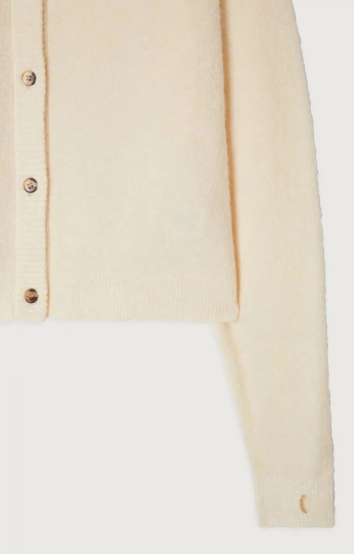 American Vintage / Damen-Strick / GILET COURT BOULE ML COL ROND BOUTONNE