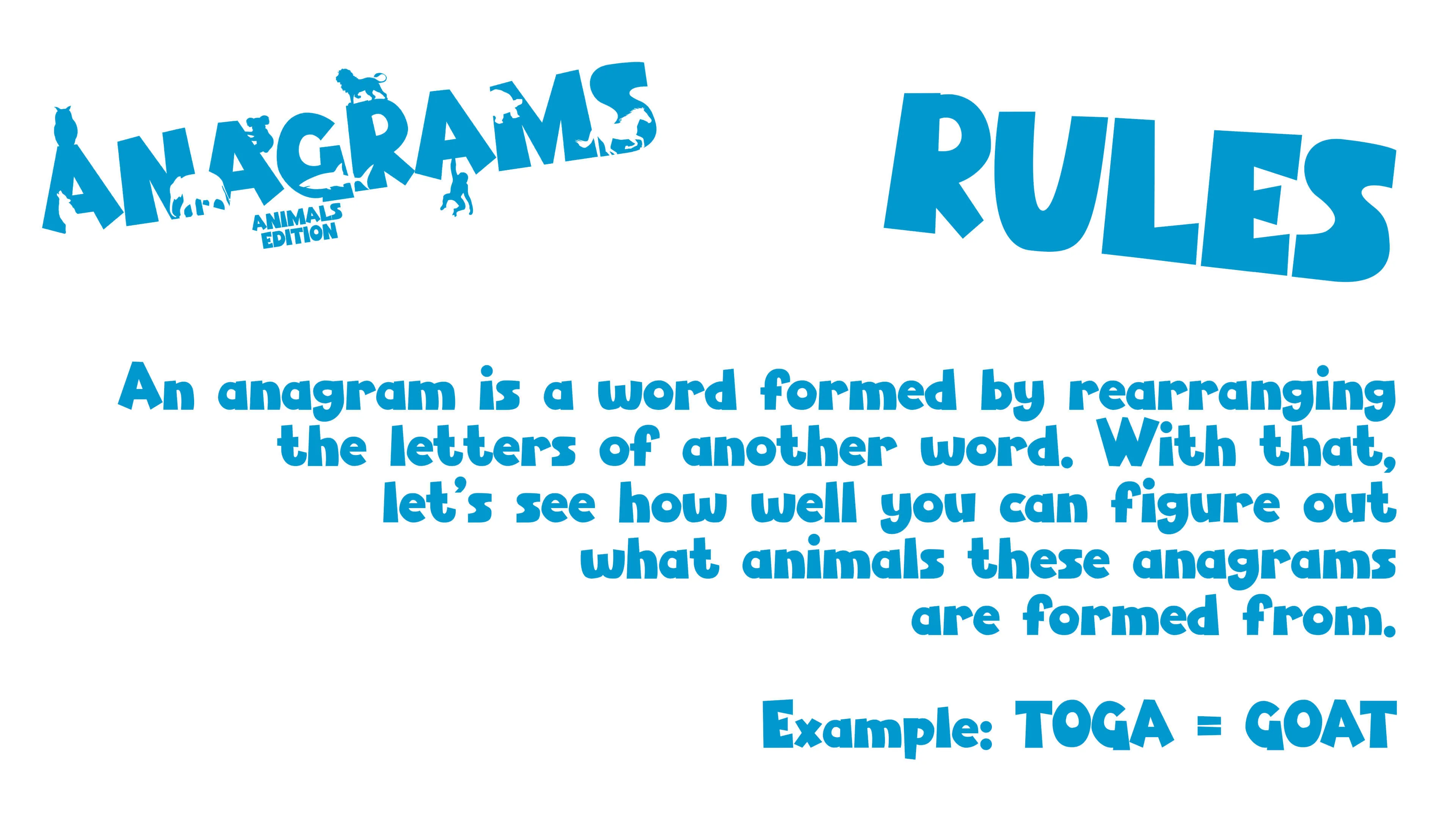 Anagrams: Animals Edition