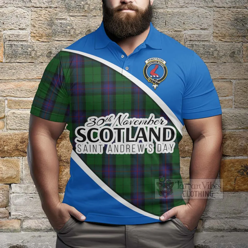 Armstrong Family Crest Tartan Polo Shirt Celebrate Saint Andrew's Day in Style