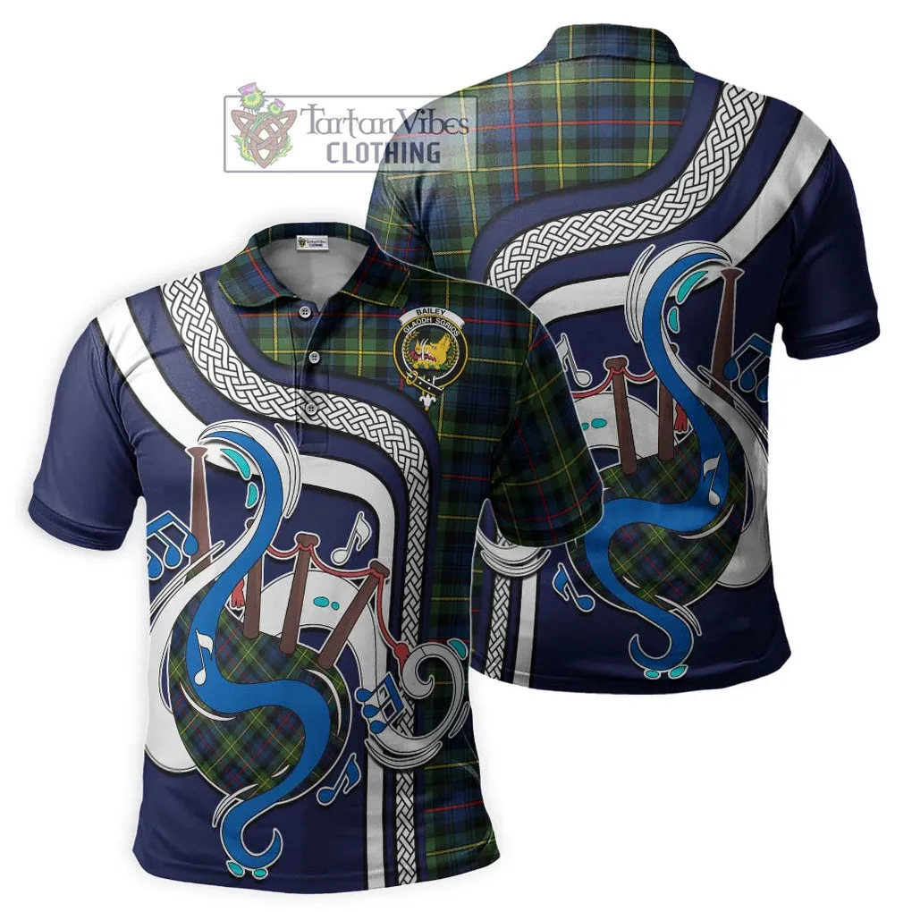 Bailey Modern Tartan Polo Shirt with Epic Bagpipe Style