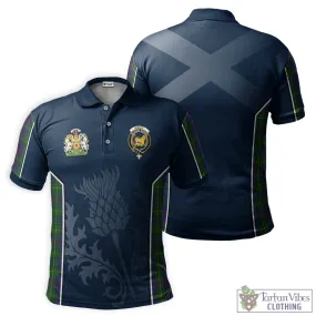 Bailey Tartan Men's Polo Shirt with Family Crest and Scottish Thistle Vibes Sport Style