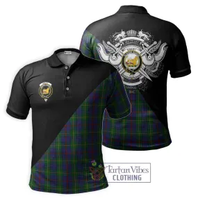 Bailey Tartan Polo Shirt with Family Crest and Military Logo Style