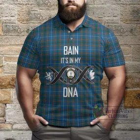 Bain Tartan Polo Shirt with Family Crest DNA In Me Style