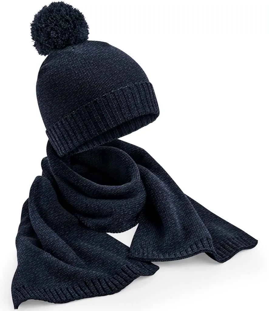 Beechfield - Knitted Scarf and Beanie Gift Set