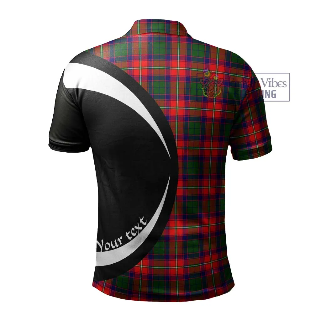 Belshes Tartan Men's Polo Shirt with Family Crest Circle Style