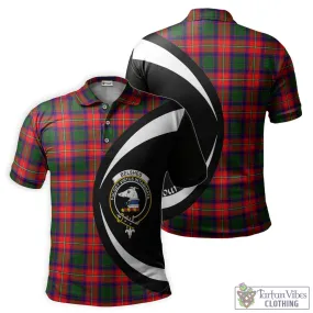Belshes Tartan Men's Polo Shirt with Family Crest Circle Style