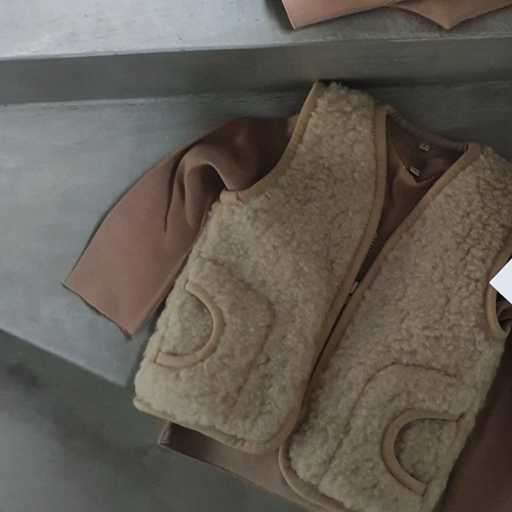 Clara 100% Wool Vest (Latte)
