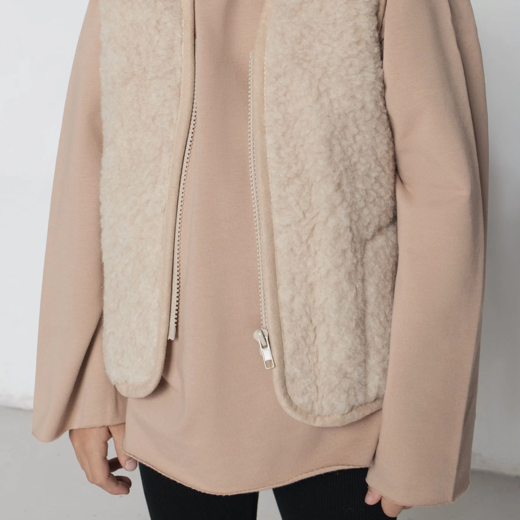 Clara 100% Wool Vest (Latte)