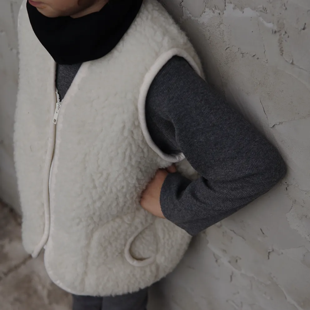 Clara 100% Wool Vest (Milk)