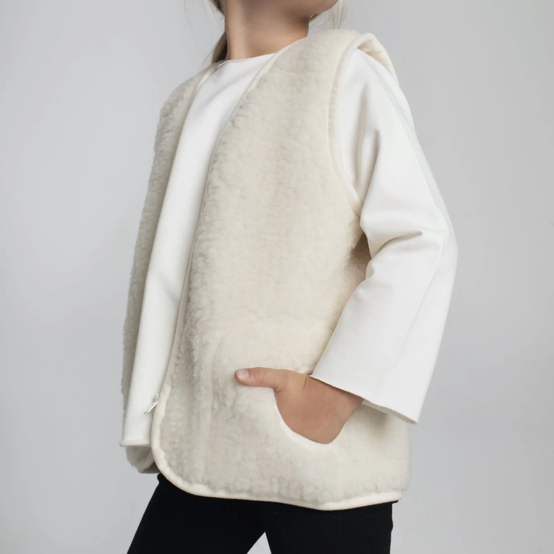 Clara 100% Wool Vest (Milk)