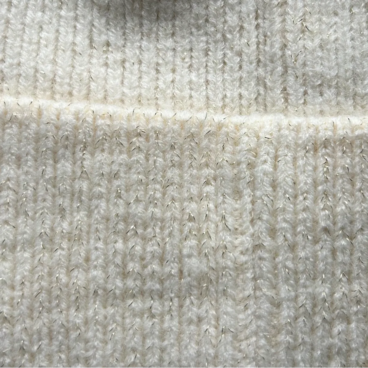 Cream Sparkly Beanie Hat