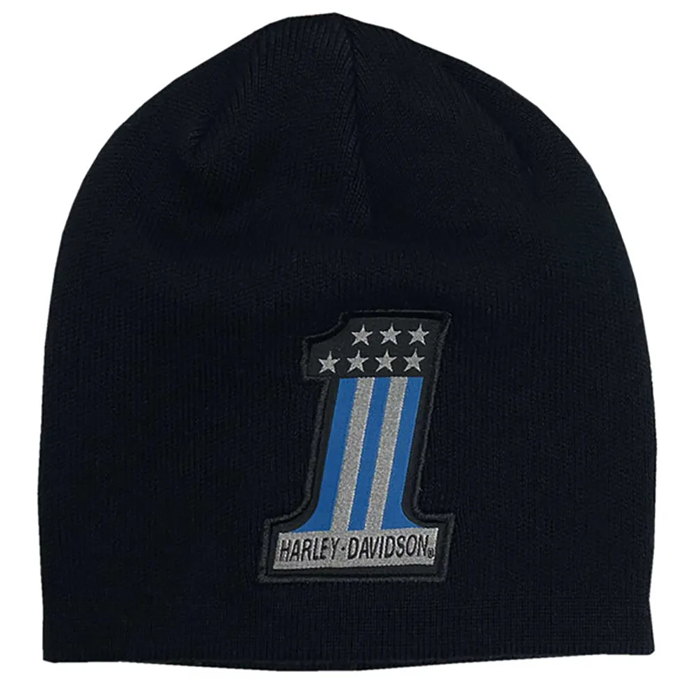 Harley-Davidson Little Girls' #1 Fine Guage Toddler Knit Beanie Cap, Black 7223321