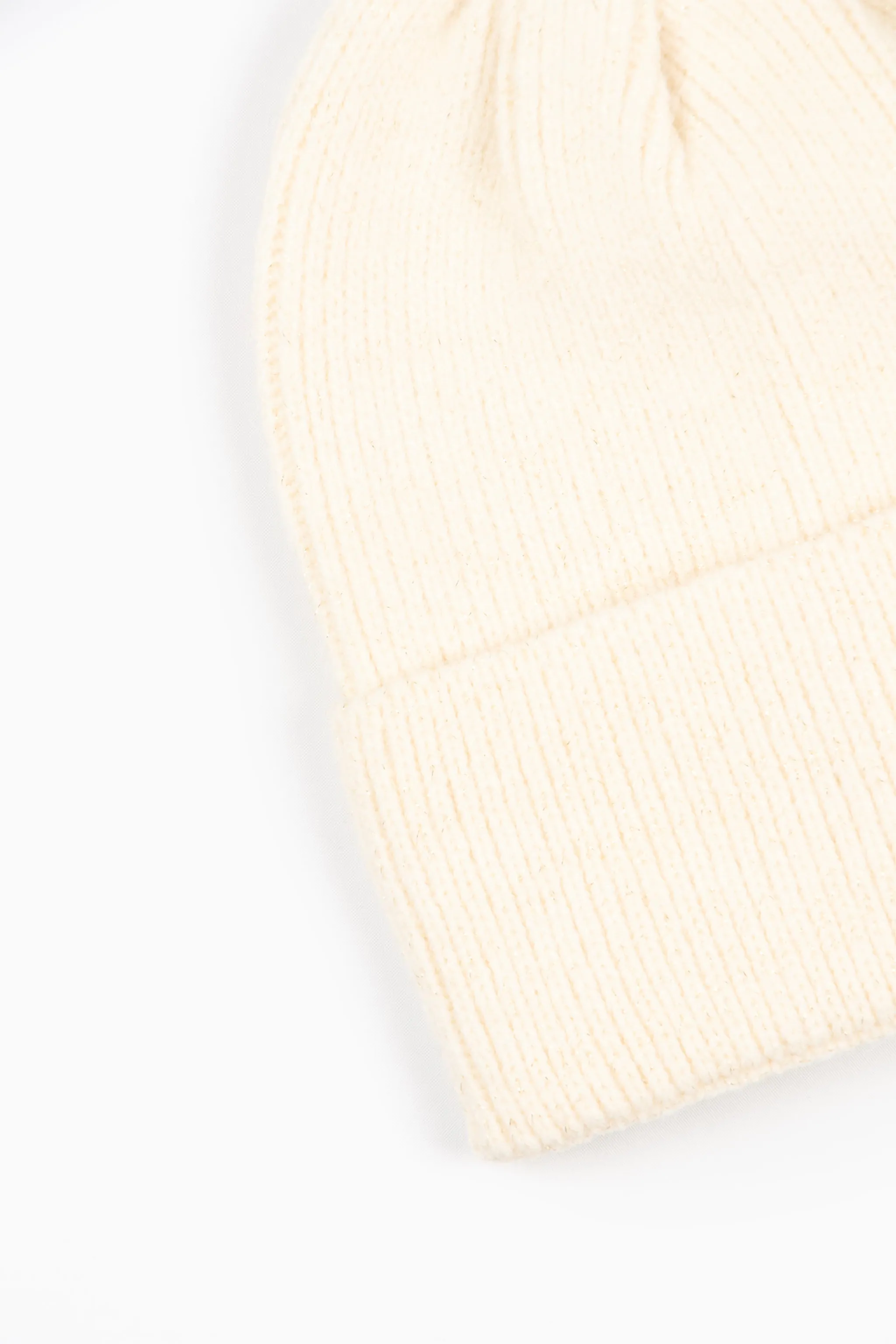 Harmony Knitted Beanie Hat - Cream, Glitter