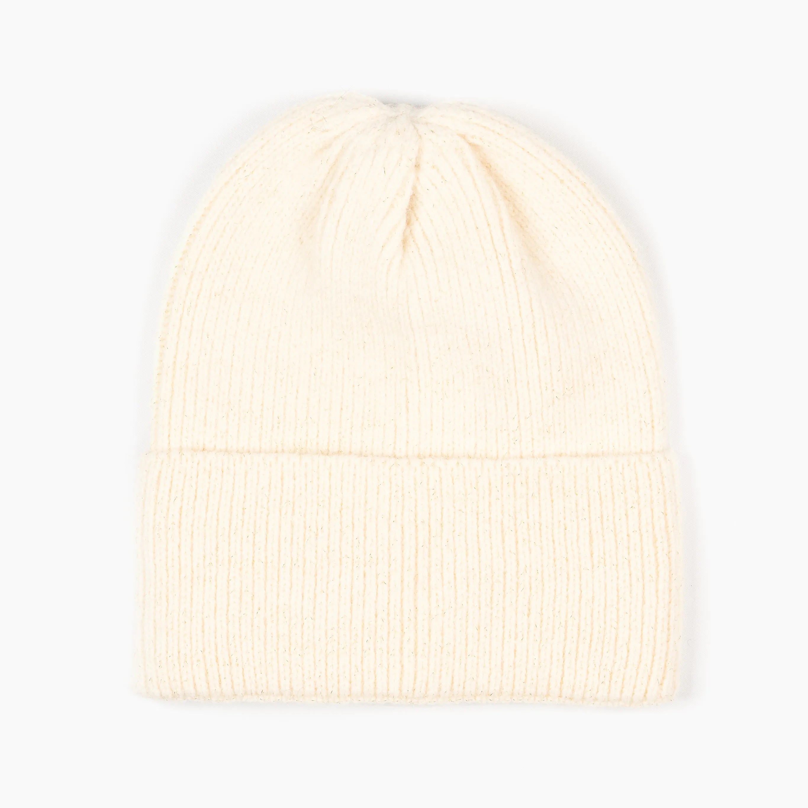 Harmony Knitted Beanie Hat - Cream, Glitter
