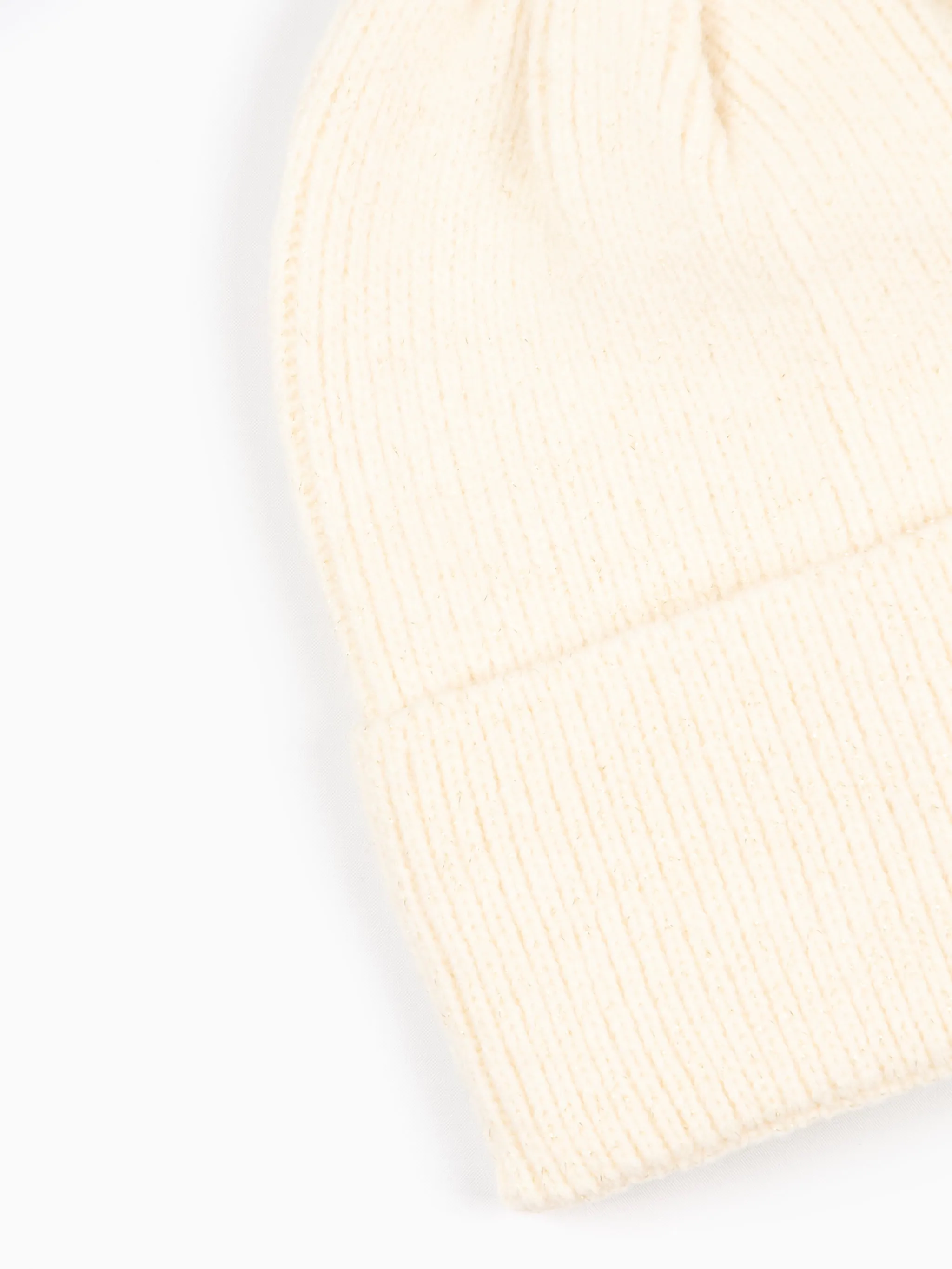 Harmony Knitted Beanie Hat - Cream, Glitter