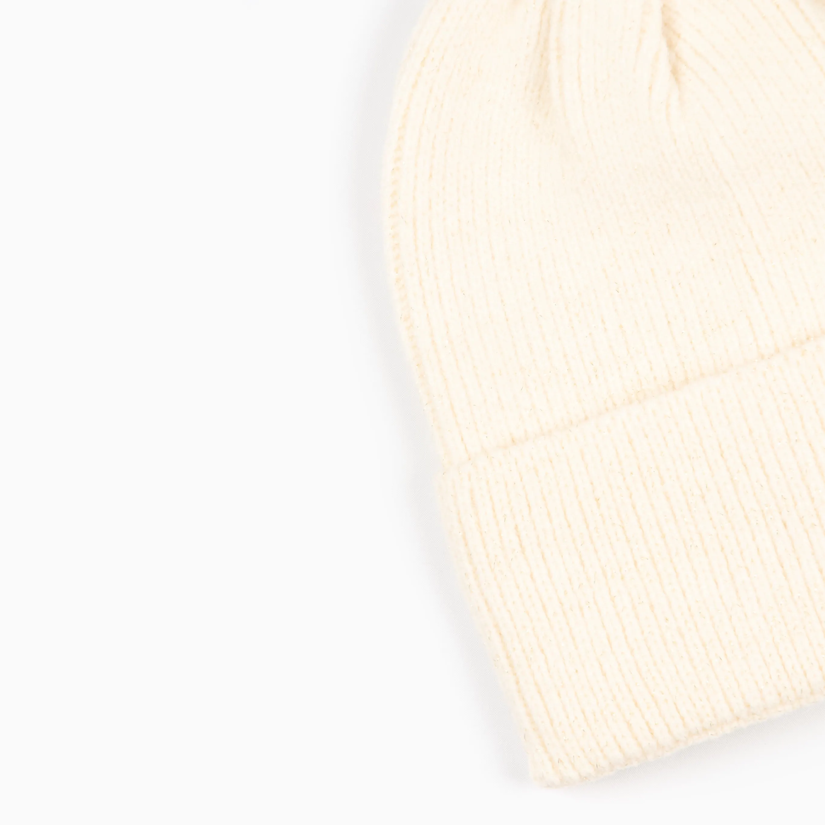 Harmony Knitted Beanie Hat - Cream, Glitter