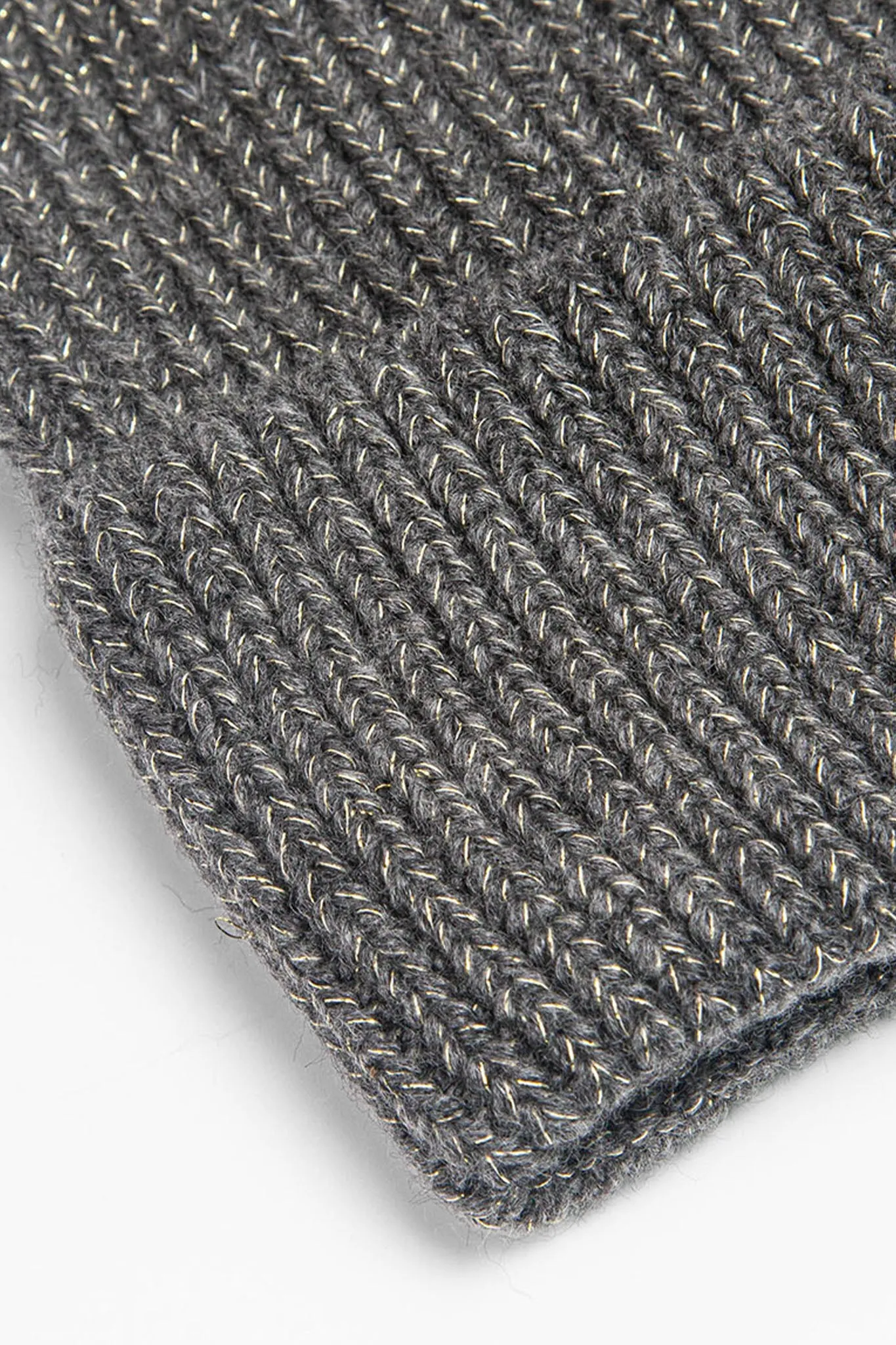 Harmony Knitted Beanie Hat - Dark Grey, Glitter