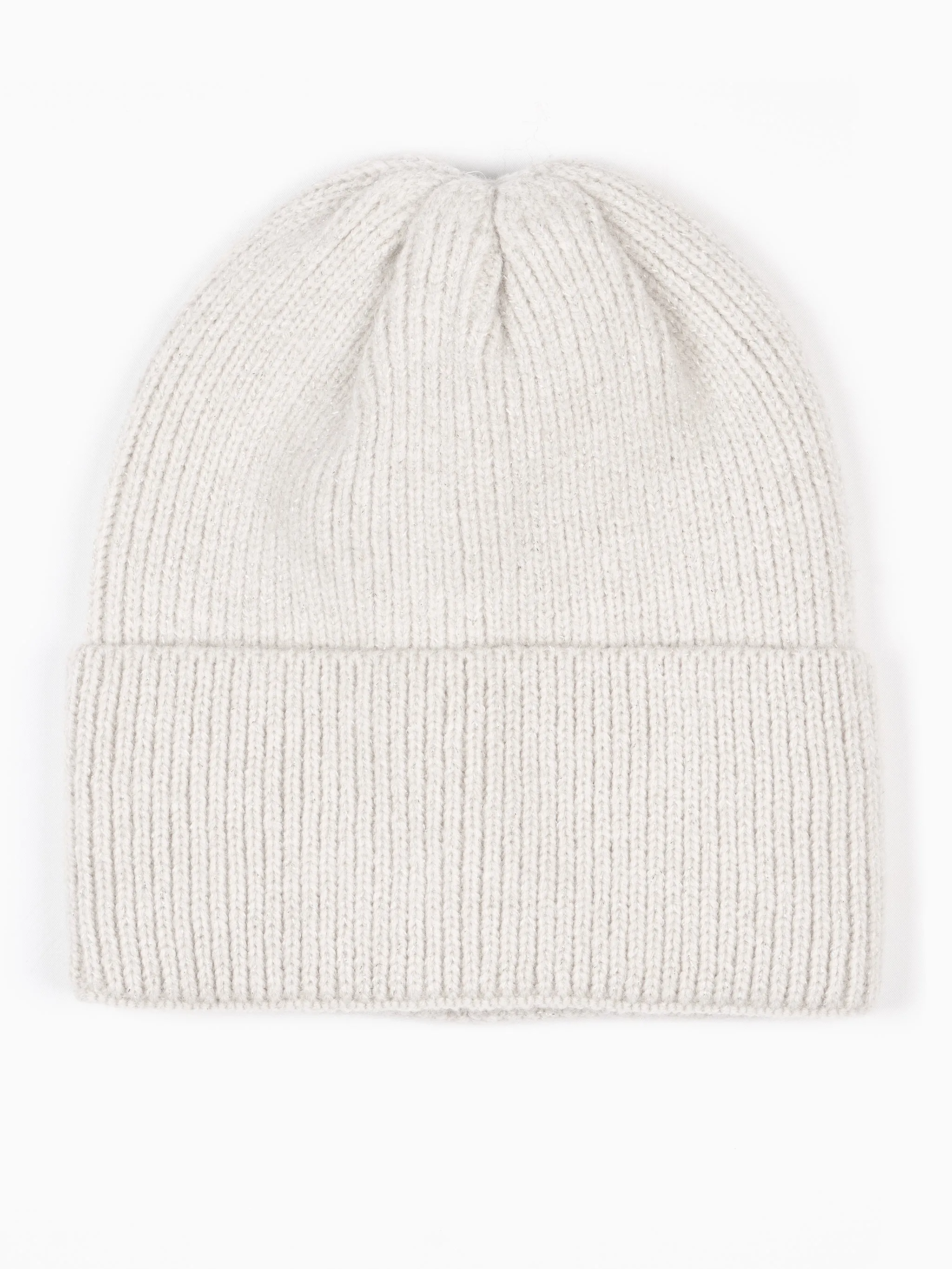 Harmony Knitted Beanie Hat - Light Grey, Glitter