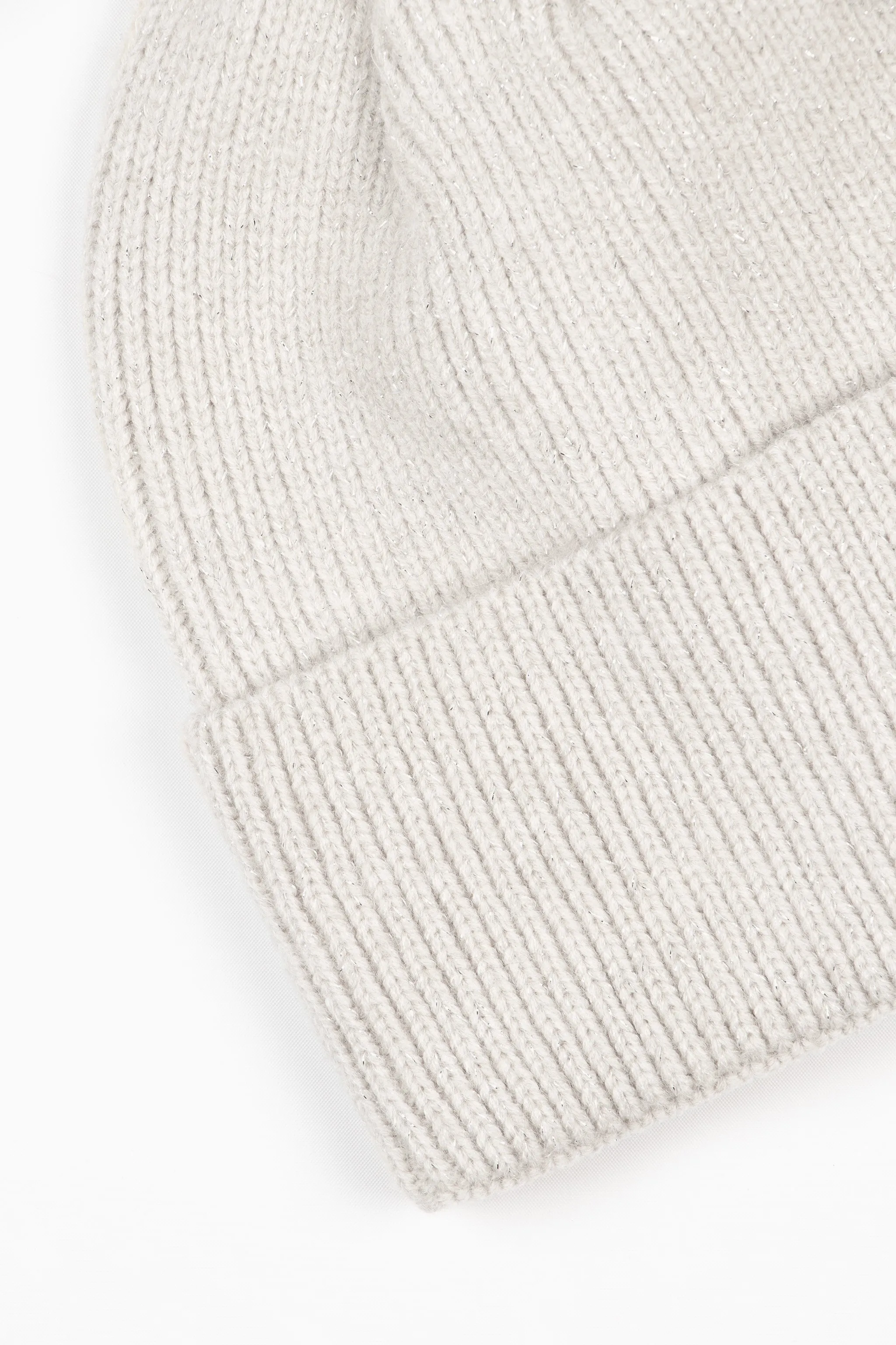 Harmony Knitted Beanie Hat - Light Grey, Glitter