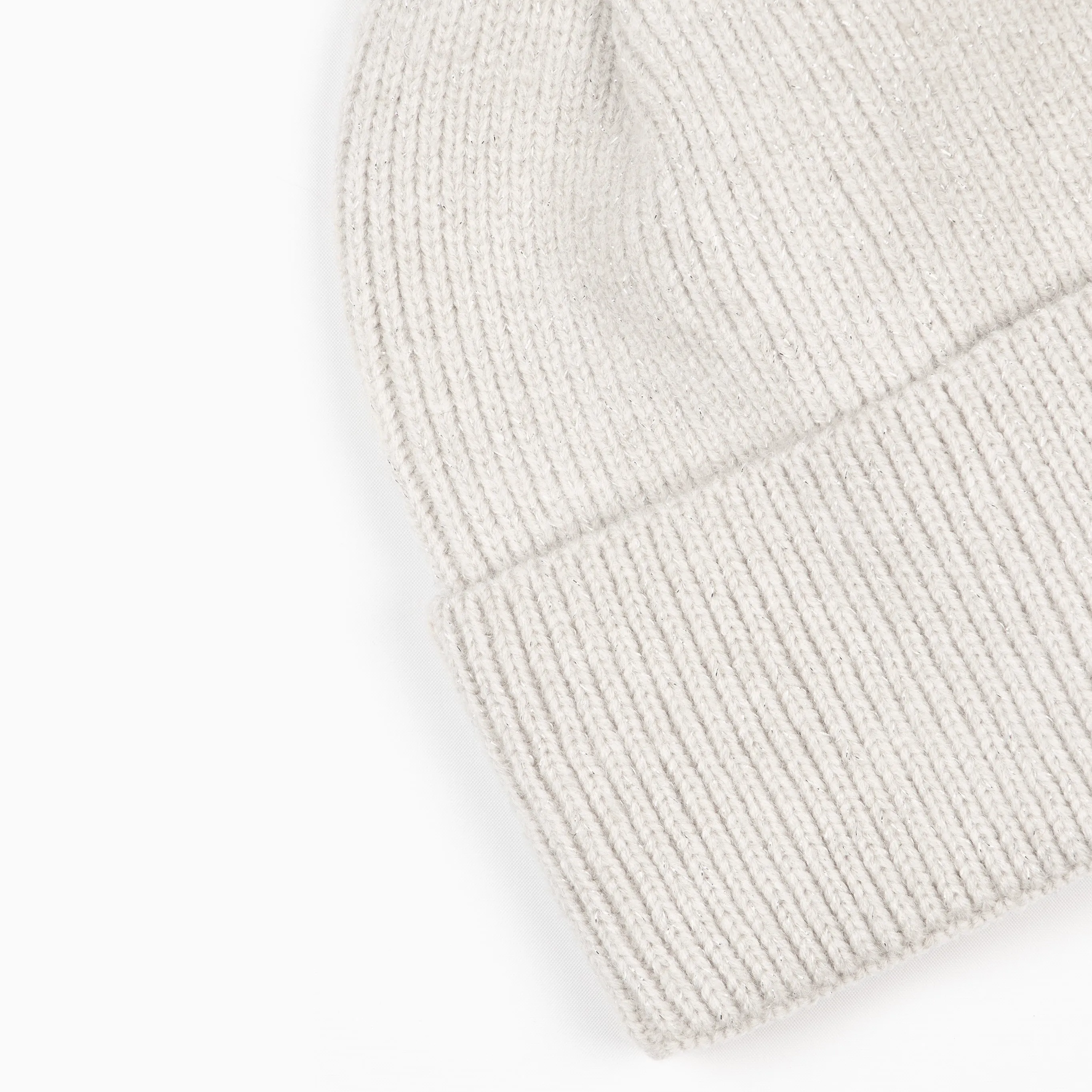 Harmony Knitted Beanie Hat - Light Grey, Glitter