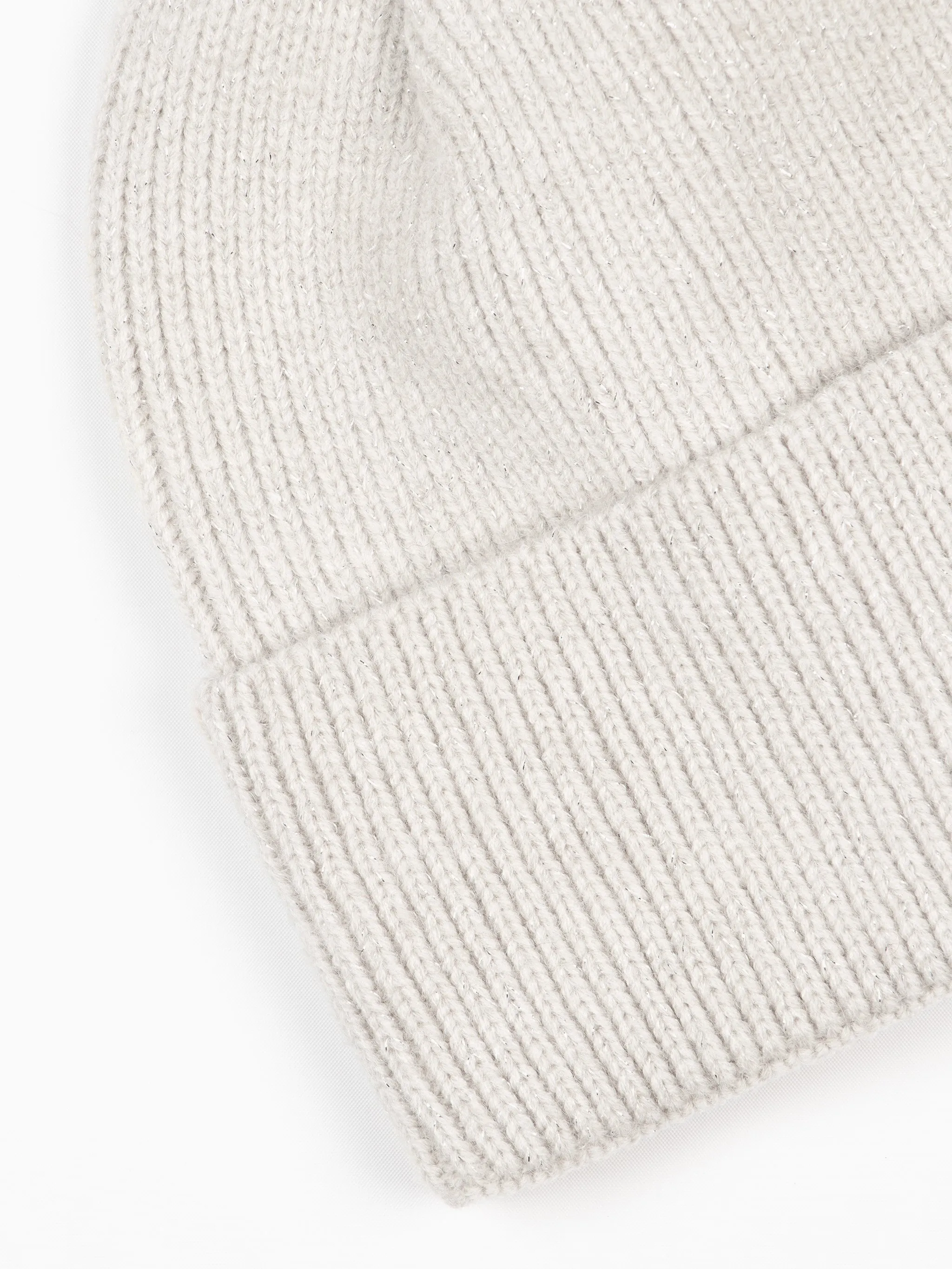 Harmony Knitted Beanie Hat - Light Grey, Glitter