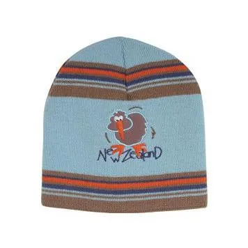 Kiwi Stripe Kids Beanie Blue