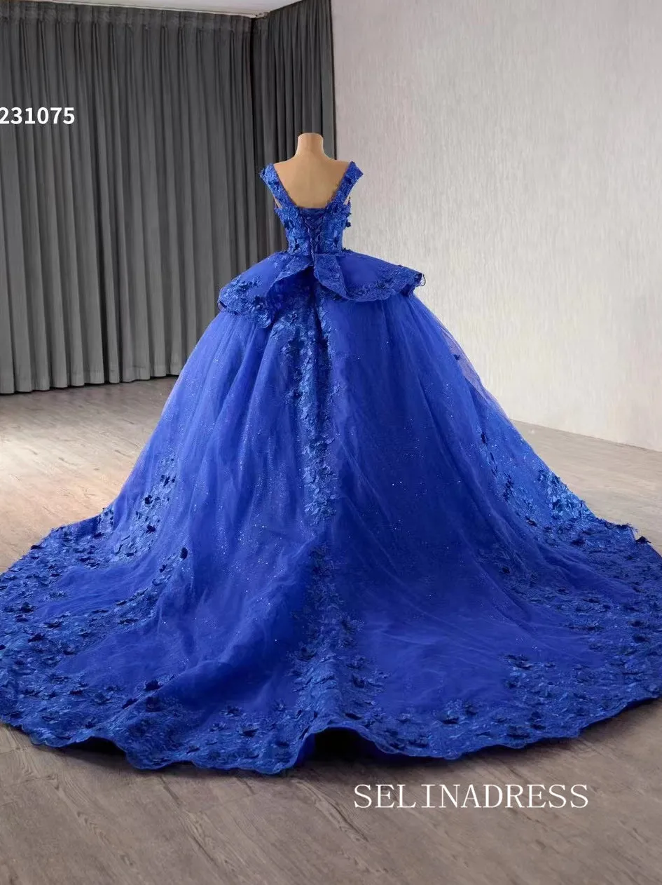 Luxury Red Straps Lace Appliques Ball Gowns Long Formal Dresses Evening Dress 231075