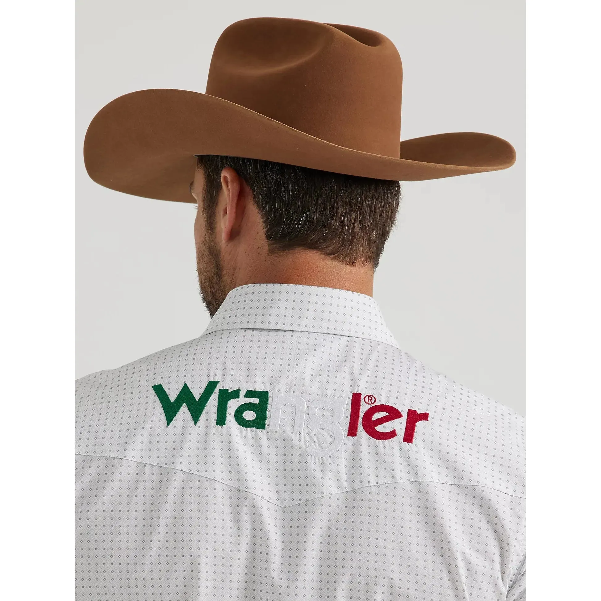 Men's Wrangler Logo Mexico Long Sleeve Western Snap Shirt - Printed White