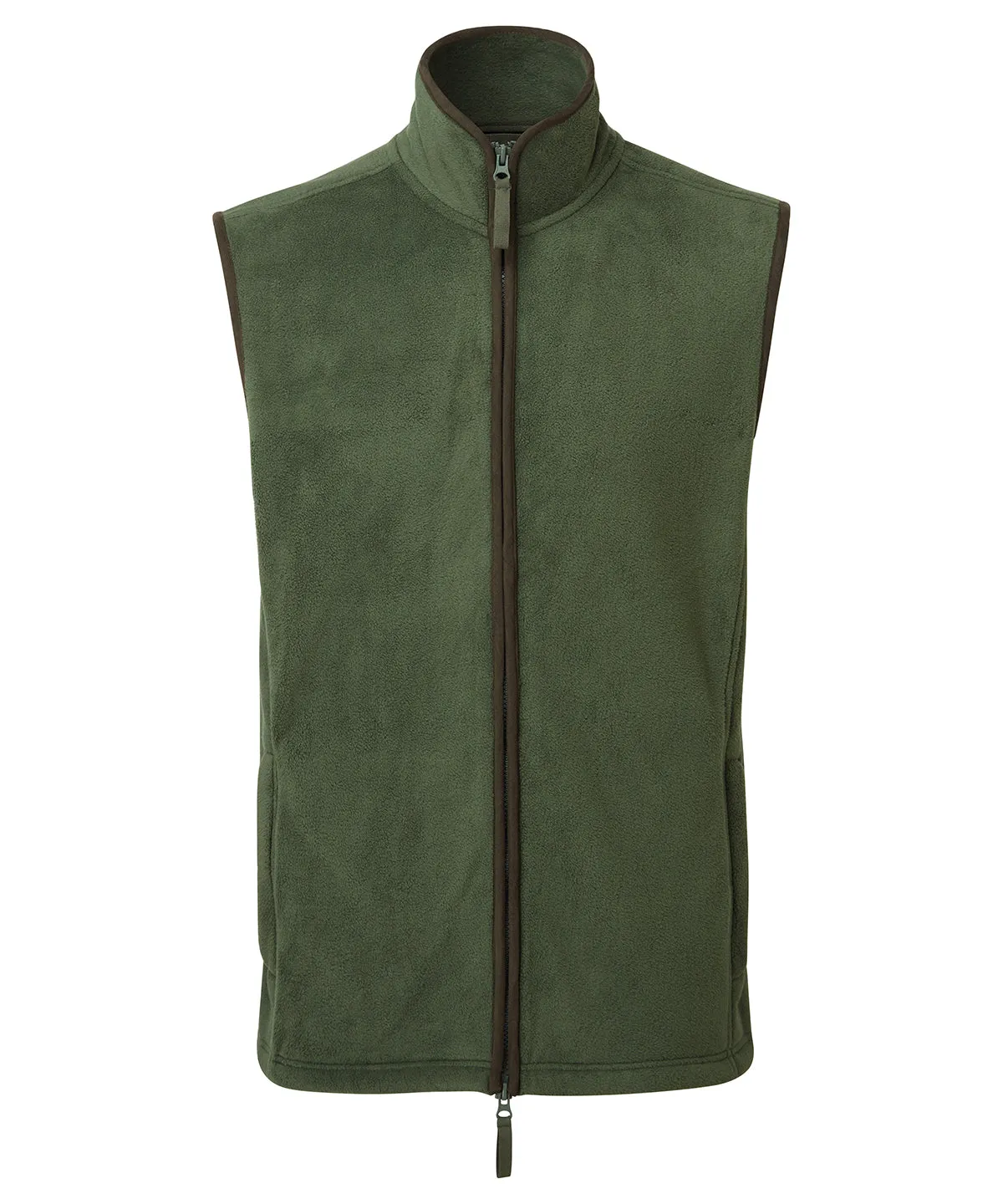 Moss Green/Brown - Artisan fleece gilet