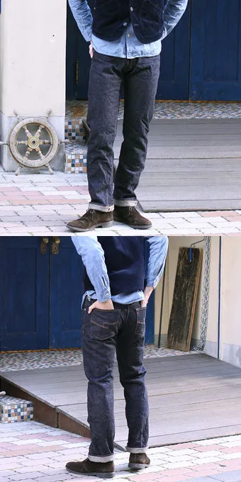 Natural Indigo Red Cast 15.5oz Selvedge Slim Straight Slub Jeans - OW (850)
