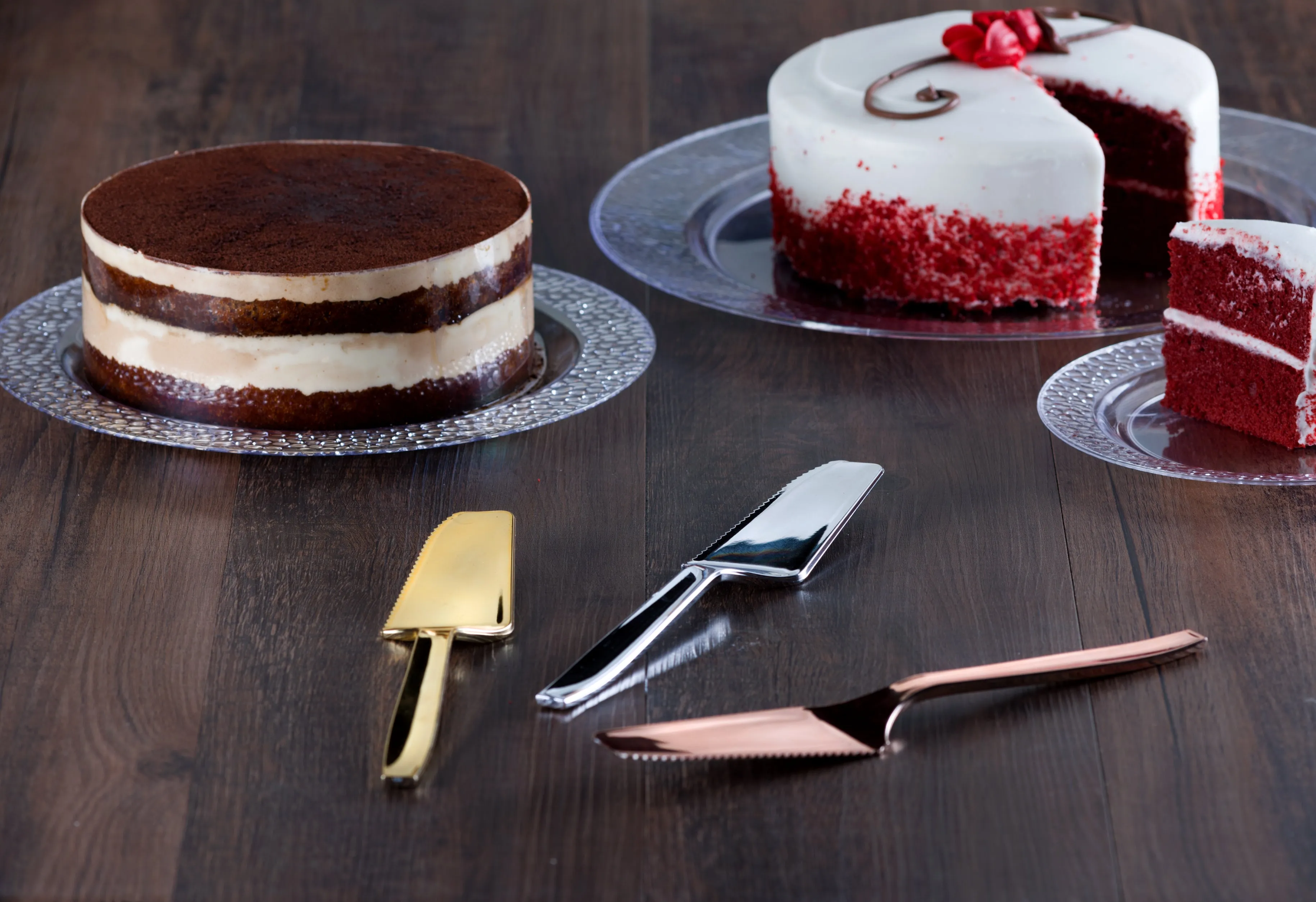 Premium Extra Heavy Weight Plastic Polished Cake Servers