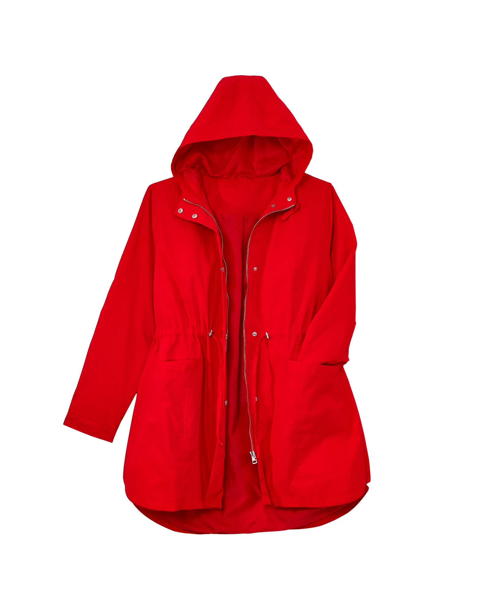 Primrose Raincoat with Hood | Red / Red