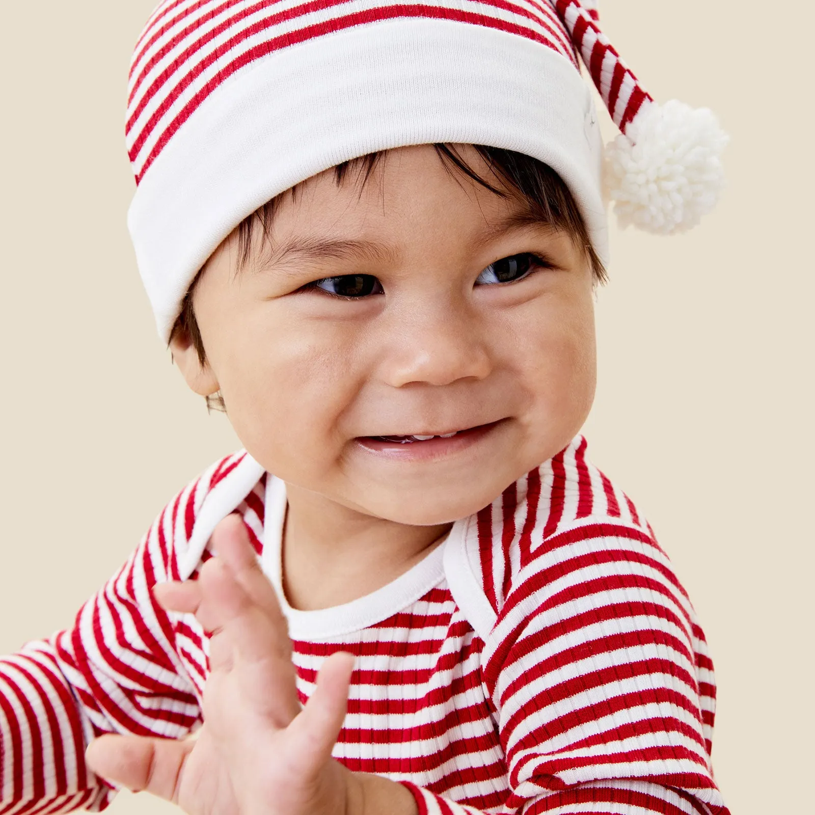 Ruby Striped Bodysuit, Santa Joggers & Elf Hat