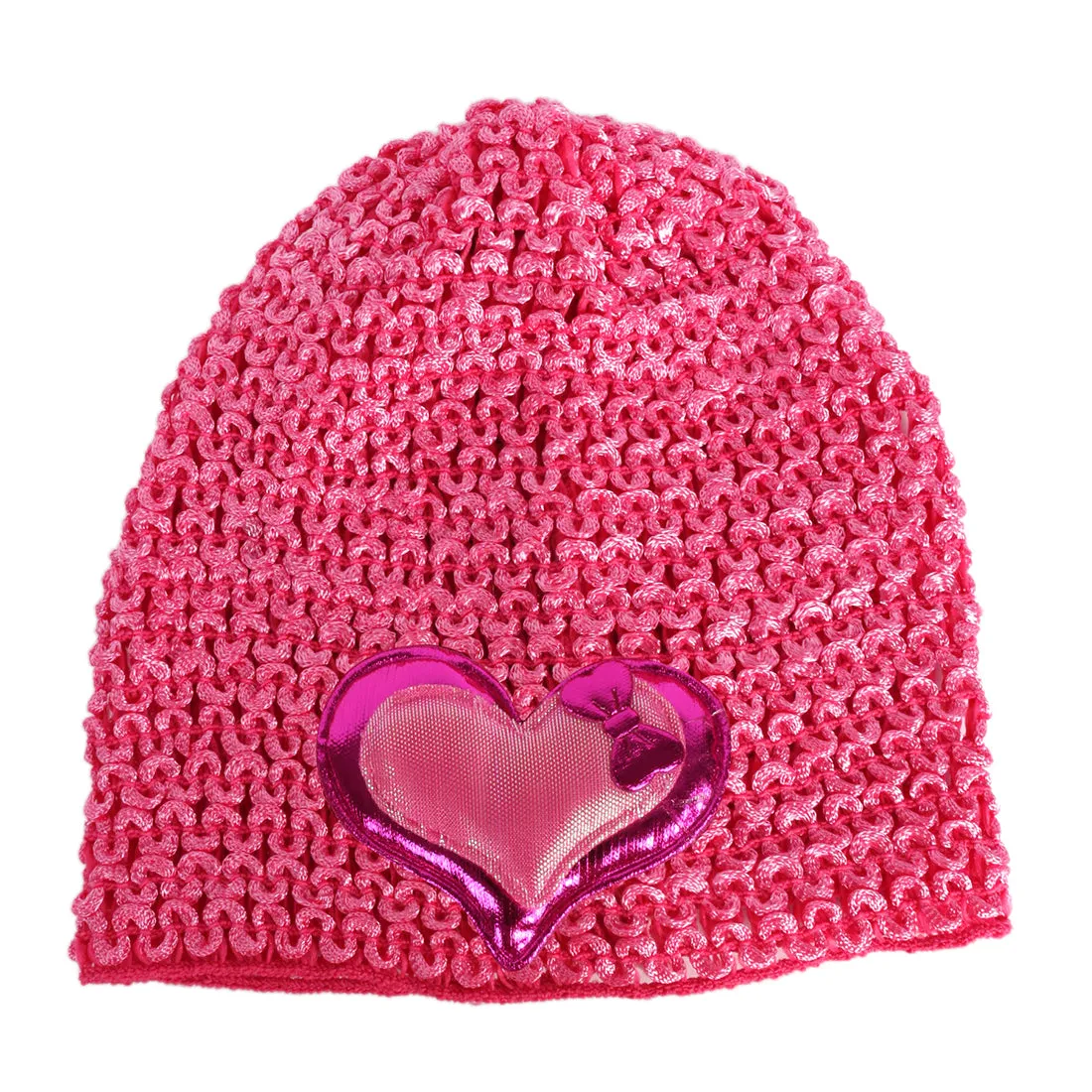 SET OF FOUR CROCHET SHIMMERY CAPS