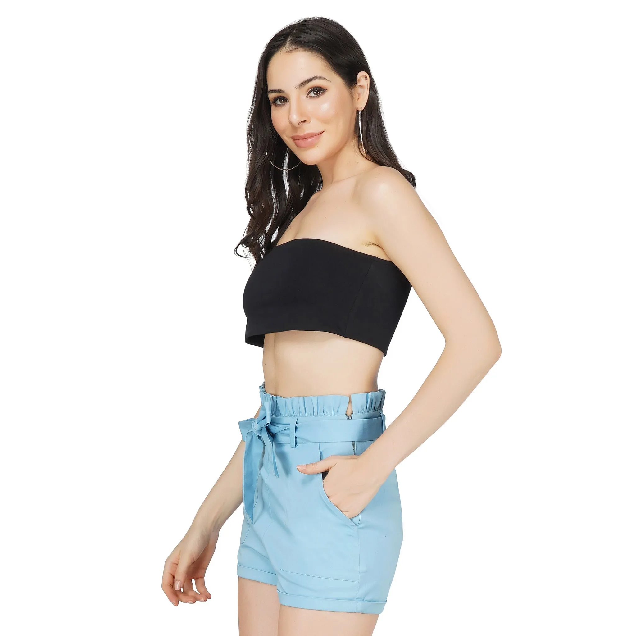 SLAY. Women's Black Strapless Tube Top