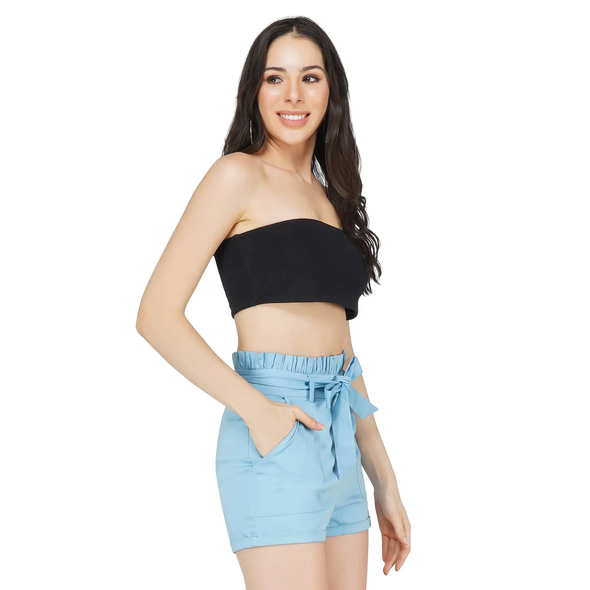 SLAY. Women's Black Strapless Tube Top