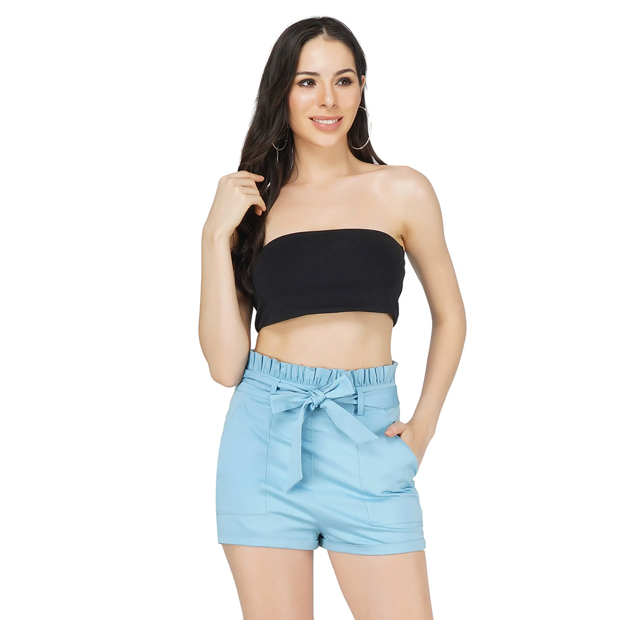 SLAY. Women's Black Strapless Tube Top