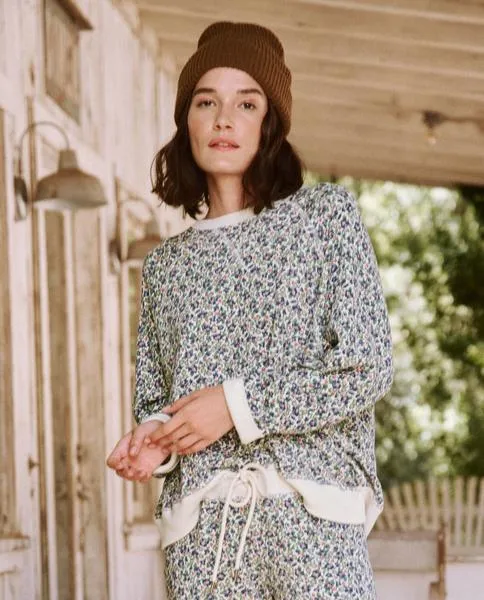 The Slouchy Sweatshirt, Cream Field Floral
