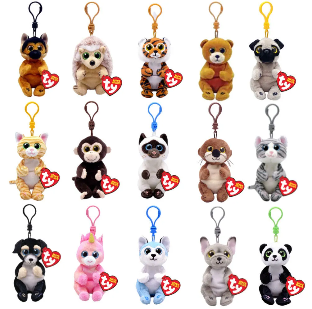 TY Beanie Bellies Key Clip Key Ring Plush Soft Toy (Styles Vary)